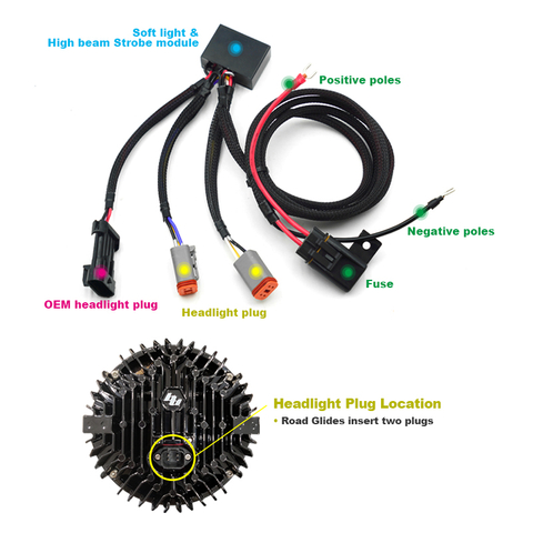 Baja LP6 Wiring Harnessfor and Bracket For 2015-2023 Road Glide